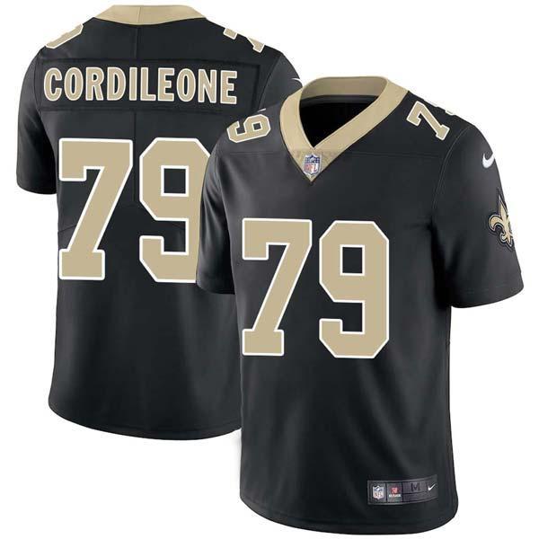 Black Lou Cordileone Saints #79 Stitched American Football Jersey Custom Sewn-on Patches Mens Womens Youth