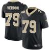 Black Jimmy Verdon Saints #79 Stitched American Football Jersey Custom Sewn-on Patches Mens Womens Youth