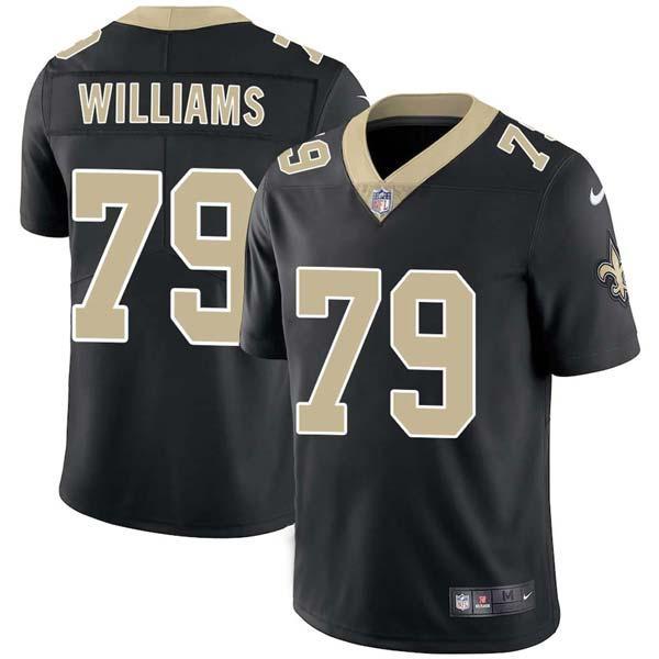 Black Ralph Williams Saints #79 Stitched American Football Jersey Custom Sewn-on Patches Mens Womens Youth