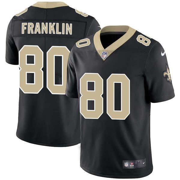 Black P.J. Franklin Saints #80 Stitched American Football Jersey Custom Sewn-on Patches Mens Womens Youth