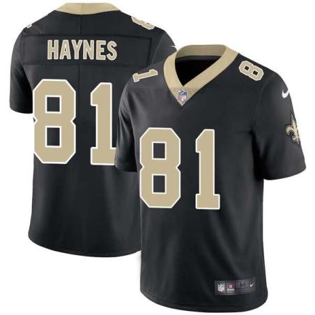 Black Michael Haynes Saints #81 Stitched American Football Jersey Custom Sewn-on Patches Mens Womens Youth