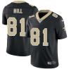 Black Randal Hill Saints #81 Stitched American Football Jersey Custom Sewn-on Patches Mens Womens Youth