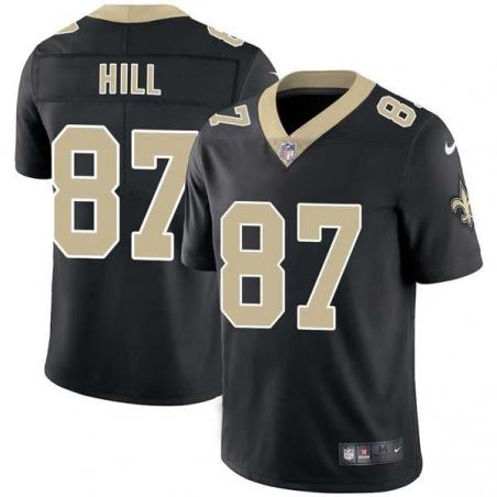 Black Lonzell Hill Saints #87 Stitched American Football Jersey Custom Sewn-on Patches Mens Womens Youth