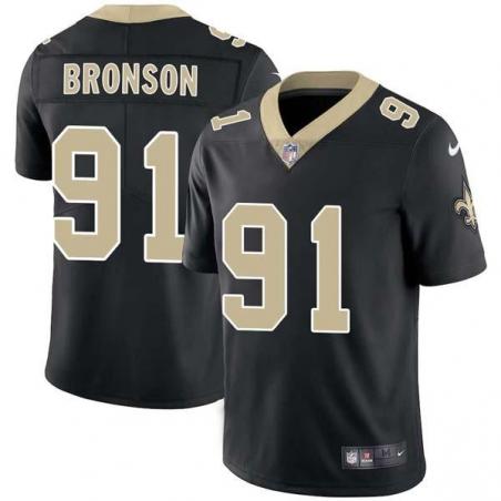 Black Josiah Bronson Saints #91 Stitched American Football Jersey Custom Sewn-on Patches Mens Womens Youth