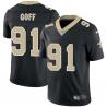 Black Robert Goff Saints #91 Stitched American Football Jersey Custom Sewn-on Patches Mens Womens Youth