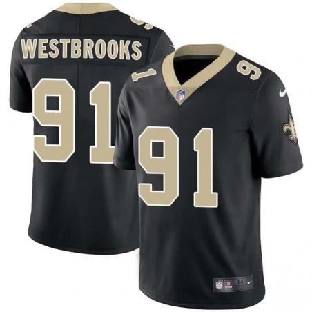 Black Ethan Westbrooks Saints #91 Stitched American Football Jersey Custom Sewn-on Patches Mens Womens Youth