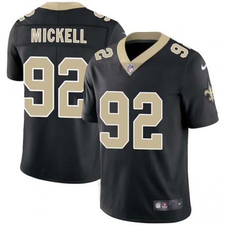 Black Darren Mickell Saints #92 Stitched American Football Jersey Custom Sewn-on Patches Mens Womens Youth