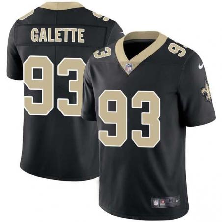 Black Junior Galette Saints #93 Stitched American Football Jersey Custom Sewn-on Patches Mens Womens Youth