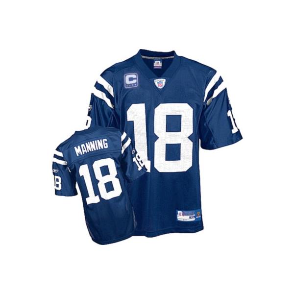 Peyton Manning Indianapolis Football Jersey - Indianapolis #18 Football Jersey(Blue with C Patch)