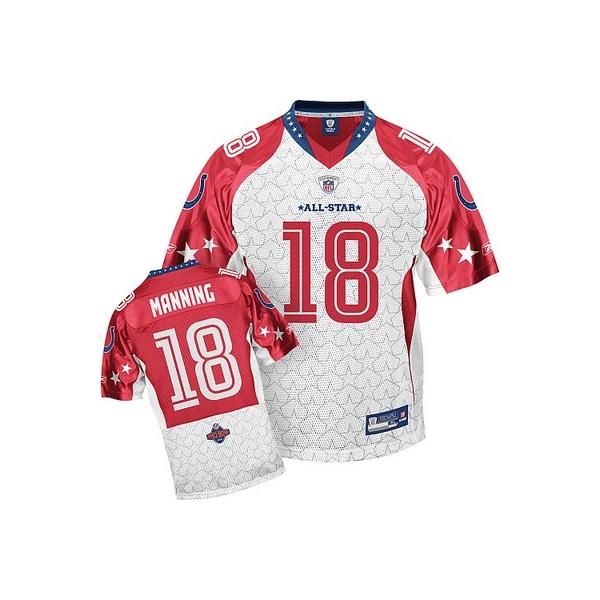 Peyton Manning Indianapolis Football Jersey - Indianapolis #18 Football Jersey(white 2010 pro bowl)