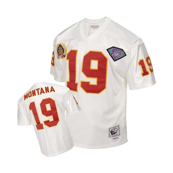 Joe Montana KC Football Jersey - KC #19 Football Jersey(White Throwback)