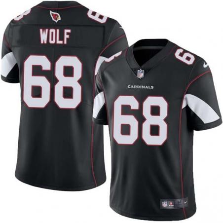 Black Joe Wolf Cardinals #68 Stitched American Football Jersey Custom Sewn-on Patches Mens Womens Youth