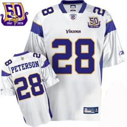 Adrian Peterson Minnesota Football Jersey - Minnesota #28 Football Jersey(White 50th)