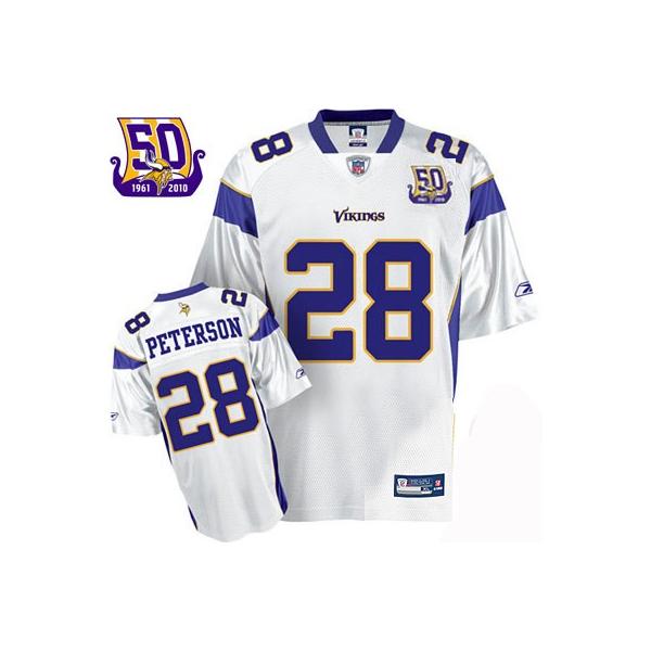 Adrian Peterson Minnesota Football Jersey - Minnesota #28 Football Jersey(White 50th)