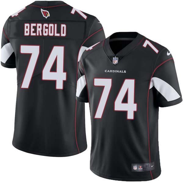 Black Scott Bergold Cardinals #74 Stitched American Football Jersey Custom Sewn-on Patches Mens Womens Youth