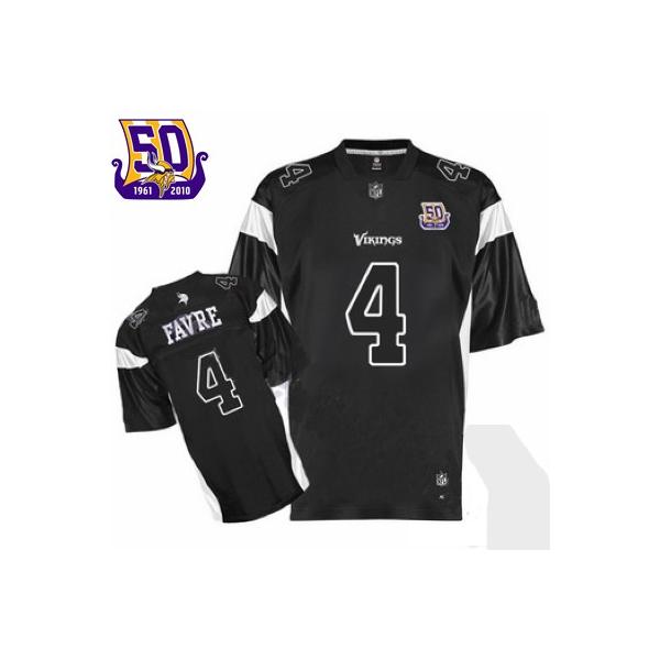 Brett Favre Minnesota Football Jersey - Minnesota #4 Football Jersey(Black 50th)