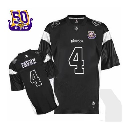 Brett Favre Minnesota Football Jersey - Minnesota #4 Football Jersey(Black 50th)