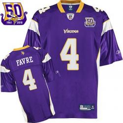 Brett Favre Minnesota Football Jersey - Minnesota #4 Football Jersey(Purple 50th)