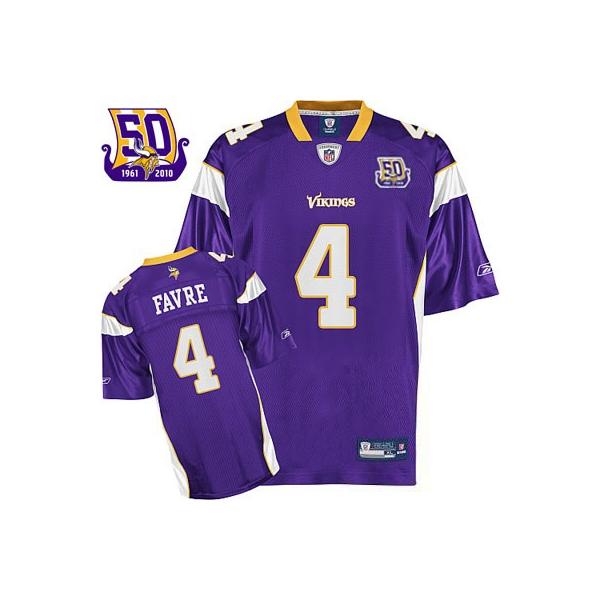 Brett Favre Minnesota Football Jersey - Minnesota #4 Football Jersey(Purple 50th)