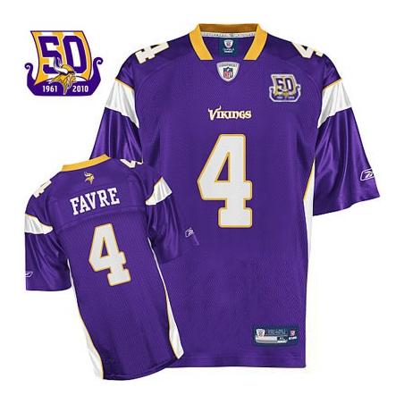 Brett Favre Minnesota Football Jersey - Minnesota #4 Football Jersey(Purple 50th)