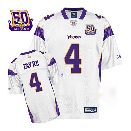 Brett Favre Minnesota Football Jersey - Minnesota #4 Football Jersey(White 50th)