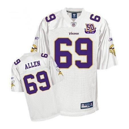 Jared Allen Minnesota Football Jersey - Minnesota #69 Football Jersey(Full White 50th)