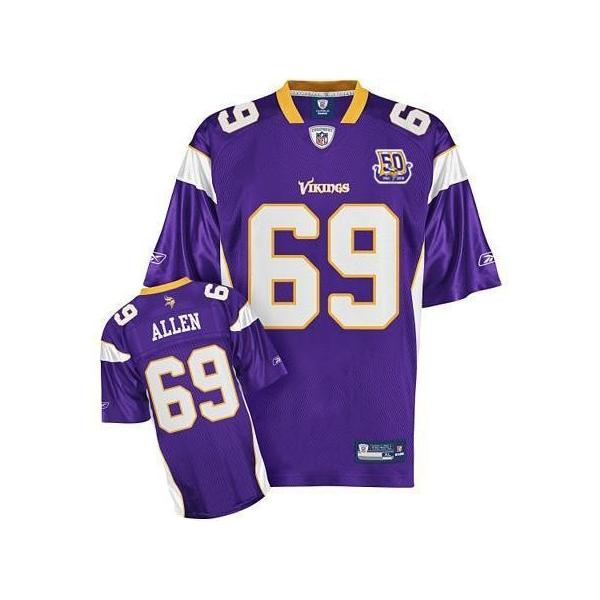 Jared Allen Minnesota Football Jersey - Minnesota #69 Football Jersey(Purple 50th)