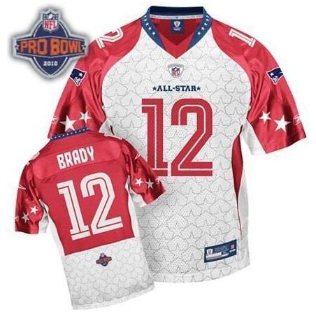 Tom Brady New England Football Jersey - New England #12 Football Jersey(White Pro bowl)