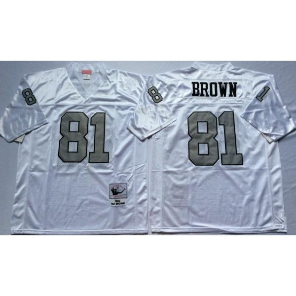 Tim Brown Oakland Football Jersey - Oakland #81 Football Jersey(White Silver Number Throwback)