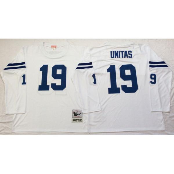 Johnny Unitas Indianapolis Football Jersey - Indianapolis #19 Football Jersey(White Throwback)