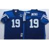 Johnny Unitas Indianapolis Football Jersey - Indianapolis #19 Football Jersey(Blue Throwback short sleeves)