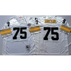 Joe Greene Pittsburgh Football Jersey - Pittsburgh #75 Football Jersey(White Throwback)