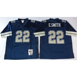 Emmitt Smith Dallas Football Jersey - Dallas #22 Football Jersey(Blue, Throwback)