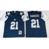 Deion Sanders Football Jersey - Dallas #21 Jersey(Blue, 75th Throwback)