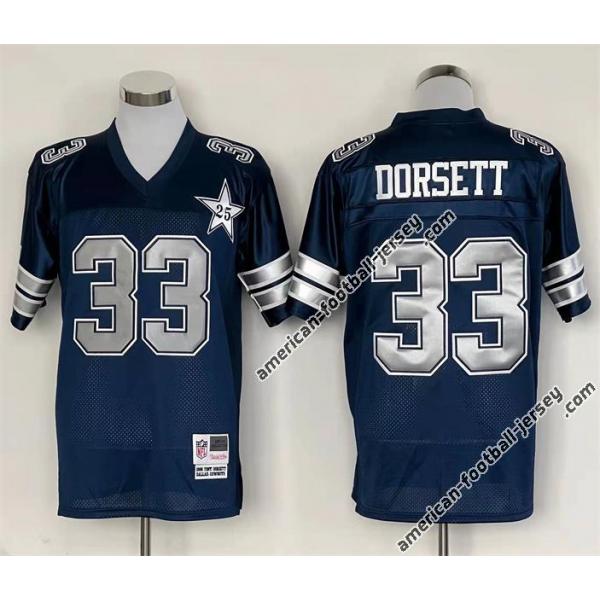 Dorsett Dallas Football Team Jersey -Dallas #33 Tony Dorsett Jersey (Blue, 25TH throwback)