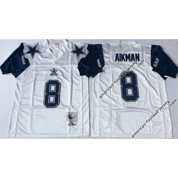 Troy Aikman Dallas Football Jersey - Dallas #8 Football Jersey(White Throwback 75th)