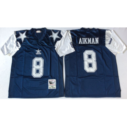 Troy Aikman Dallas Football Jersey - Dallas #8 Football Jersey(Blue, 75th Throwback)