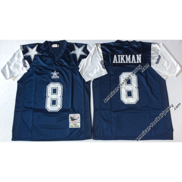 Troy Aikman Dallas Football Jersey - Dallas #8 Football Jersey(Blue, 75th Throwback)