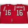 Joe Montana SF Football Jersey - SF #16 Football Jersey (Red, 75th Throwback)