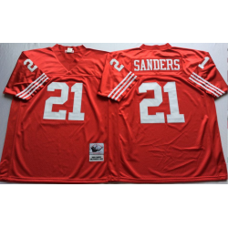 Deion Sanders SF Football Jersey - SF #21 Football Jersey(Red Throwback)