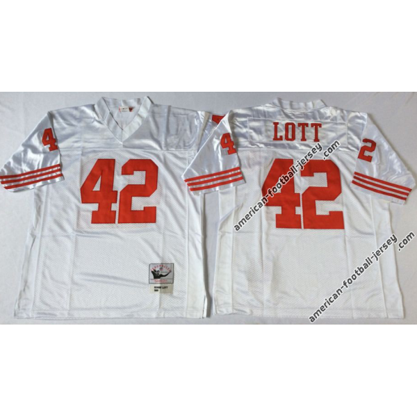 Ronnie Lott SF Football Jersey - SF #42 Football Jersey(White Throwback)