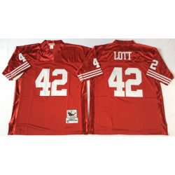 Ronnie Lott SF Football Jersey - SF #42 Football Jersey(Red Throwback)