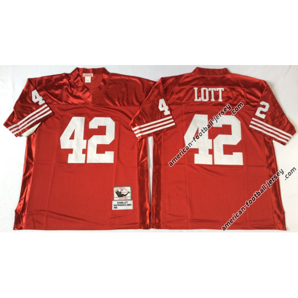 Ronnie Lott SF Football Jersey - SF #42 Football Jersey(Red Throwback)