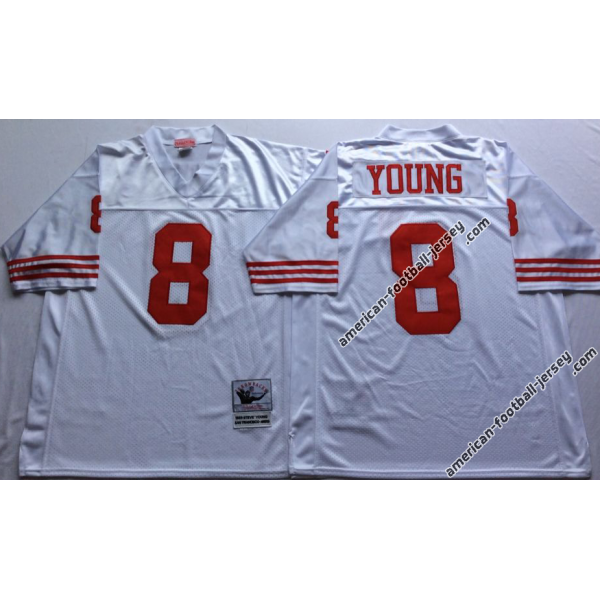 Steve Young SF Football Jersey - SF #8 Football Jersey(White Throwback)