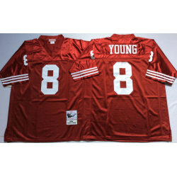 YOUNG SF #8 Football Jersey - Steve Young Football Jersey (Red, throwback)