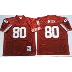 Jerry Rice SF Football Jersey - SF #80 Football Jersey (Red, Throwback)