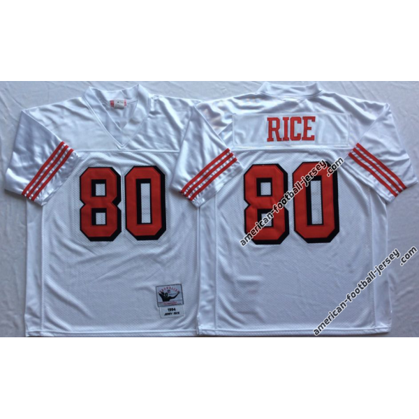 Jerry Rice SF Football Jersey - SF #80 Football Jersey(White, 75th Throwback)