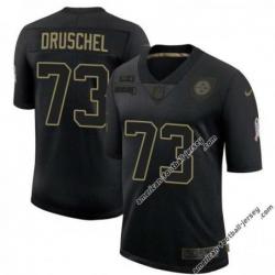 Black Rich Druschel Steelers #73 Stitched Salute to Service Football Jersey Mens Womens Youth