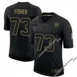 Black Ray Fisher Steelers #73 Stitched Salute to Service Football Jersey Mens Womens Youth