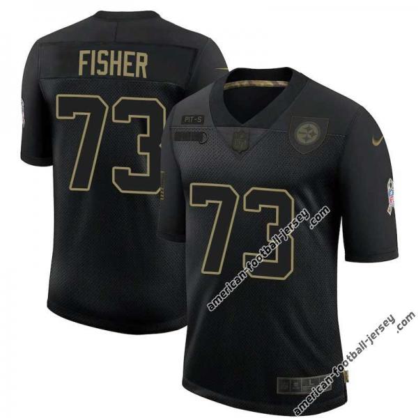 Black Ray Fisher Steelers #73 Stitched Salute to Service Football Jersey Mens Womens Youth